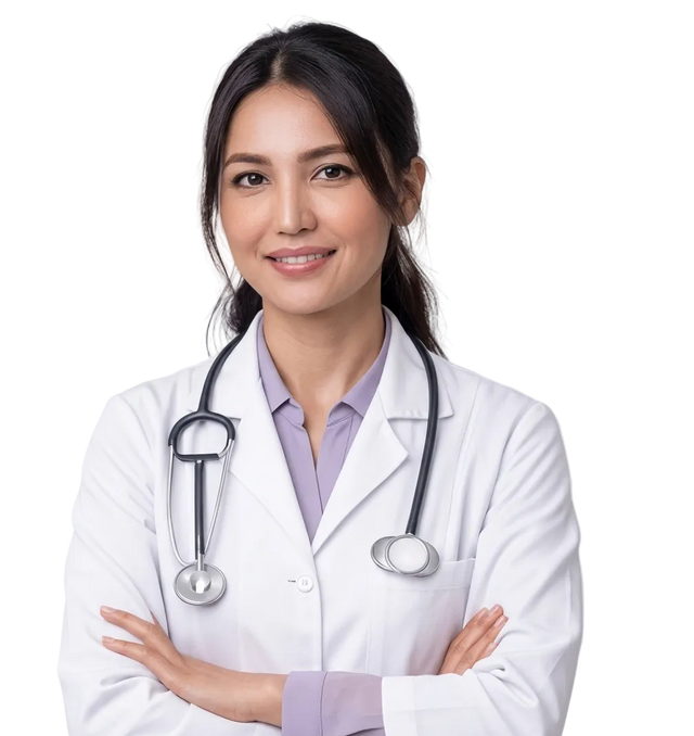 Illustration of a licensed doctor reviewing a request