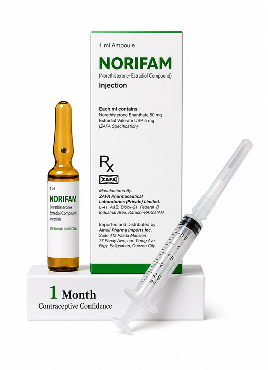 Norifam (Norethisterone Enanthate 50mg + Estradiol Valerate 5mg) Injection