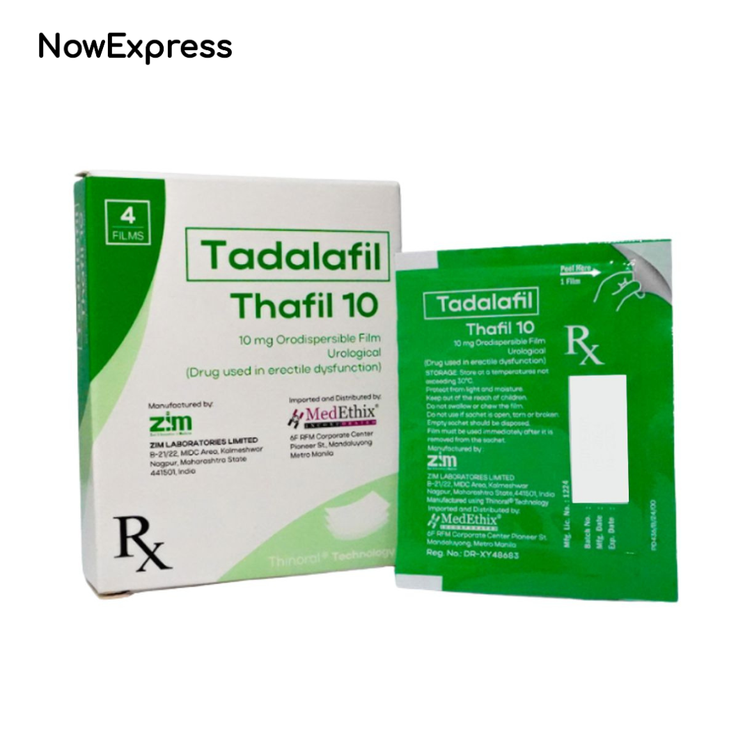 Tadalafil packaging with green and white design on a white background